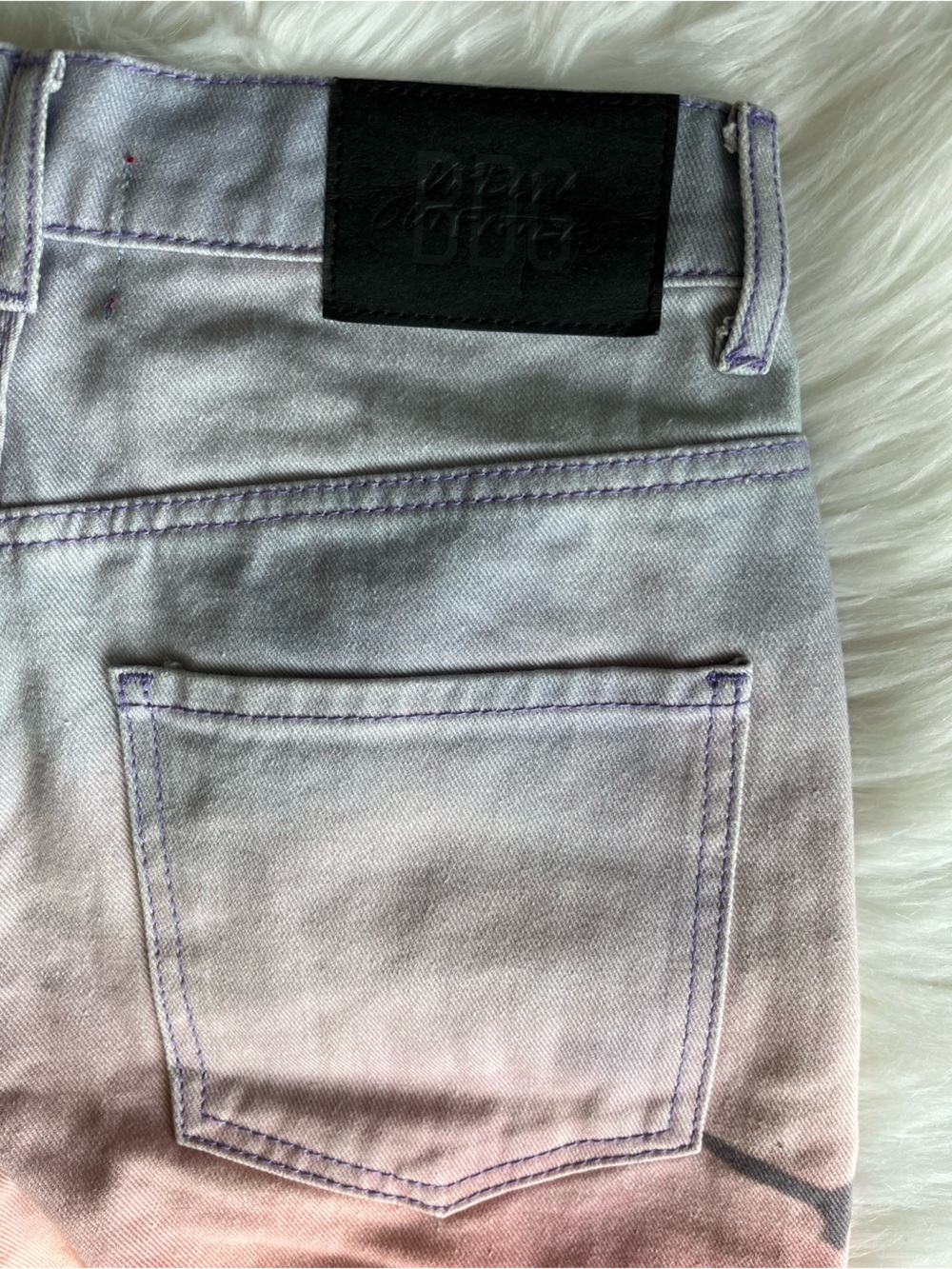 🆕 BDG URBAN OUTFITTERS JEANS 28 COWBOY JEAN SCENIC SUNSET OMBRE PASTELS SEAGULLS - Picture 4 of 12